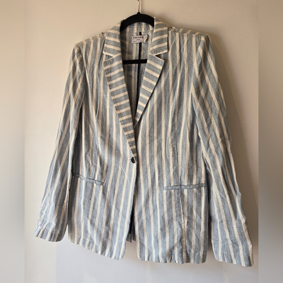Frame Denim Cotton Striped Shirt Jacket Size Small - Picture 2 of 8